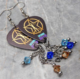 Rush 2112 Guitar Pick Earrings with Swarovski Crystal Dangles