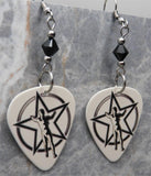Rush 2112 The Spirit of Radio Guitar Pick Earrings with Black Swarovski Crystals