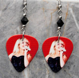 Sabrina Carpenter Guitar Pick Earrings with Jet Black Swarovski Crystals