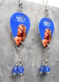 Sabrina Carpenter Short N' Sweet Guitar Pick Earrings with Blue Swarovski Crystal Dangles
