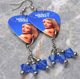Sabrina Carpenter Short N' Sweet Guitar Pick Earrings with Blue Swarovski Crystal Dangles