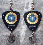 Horoscope Astrological Sign Scorpio Guitar Pick Earrings with Laser Cut Horoscope Charms