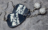Simple Plan Guitar Pick Earrings with White Pave Bead Dangles