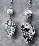 Simple Plan Guitar Pick Earrings with White Pave Beads