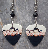 Simple Plan Guitar Pick Earrings with Black Swarovski Crystals