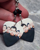 Simple Plan Guitar Pick Earrings with Black Swarovski Crystals