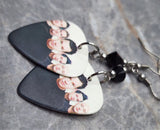 Simple Plan Guitar Pick Earrings with Black Swarovski Crystals