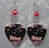 Slipknot Guitar Pick Earrings with Opaque Red Swarovski Crystals