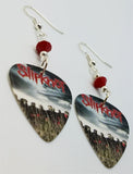 Slipknot All Hope Is Gone Guitar Pick Earrings with Red Swarovski Crystals