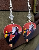 Slipknot Corey Taylor Guitar Pick Earrings with Clear Swarovski Crystals