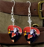 Slipknot Corey Taylor Guitar Pick Earrings with Clear Swarovski Crystals