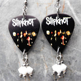Slipknot Guitar Pick Earrings with White Swarovski Crystal Dangles