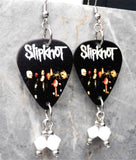 Slipknot Guitar Pick Earrings with White Swarovski Crystal Dangles
