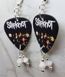 Slipknot Guitar Pick Earrings with White Swarovski Crystal Dangles