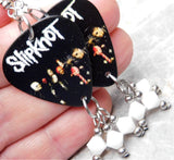 Slipknot Guitar Pick Earrings with White Swarovski Crystal Dangles