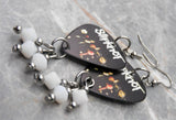 Slipknot Guitar Pick Earrings with White Swarovski Crystal Dangles