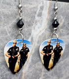 Jax Teller and Clay Morrow Sons of Anarchy Guitar Pick Earrings with Black Swarovski Crystals