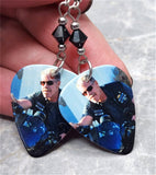 Clay Morrow Sons of Anarchy Guitar Pick Earrings with Black Swarovski Crystals