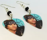Stix Zadinia of Steel Panther Guitar Pick Earrings with Black Swarovski Crystals