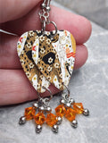 Steve Earle Washington Square Serenade Guitar Pick Earrings with Orange Swarovski Crystals