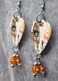 Steve Earle Washington Square Serenade Guitar Pick Earrings with Orange Swarovski Crystals