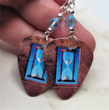 Styx Edge of the Century Guitar Pick Earrings with Aqua Blue Swarovski Crystals