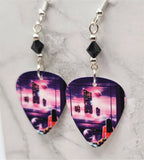 Styx Brave New World Guitar Pick Earrings with Black Swarovski Crystals