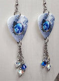 Styx Crash Of The Crown Guitar Pick Earrings with Swarovski Crystal Dangles