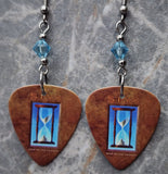 Styx Edge of the Century Guitar Pick Earrings with Aqua Blue Swarovski Crystals