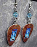 Styx Edge of the Century Guitar Pick Earrings with Aqua Blue Swarovski Crystals