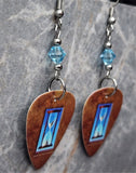 Styx Edge of the Century Guitar Pick Earrings with Aqua Blue Swarovski Crystals