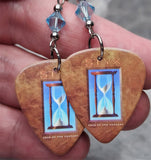 Styx Edge of the Century Guitar Pick Earrings with Aqua Blue Swarovski Crystals