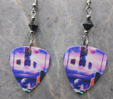 Styx Brave New World Guitar Pick Earrings with Black Swarovski Crystals