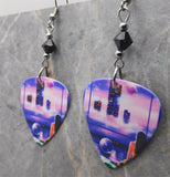 Styx Brave New World Guitar Pick Earrings with Black Swarovski Crystals