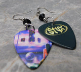 Styx Brave New World Guitar Pick Earrings with Black Swarovski Crystals