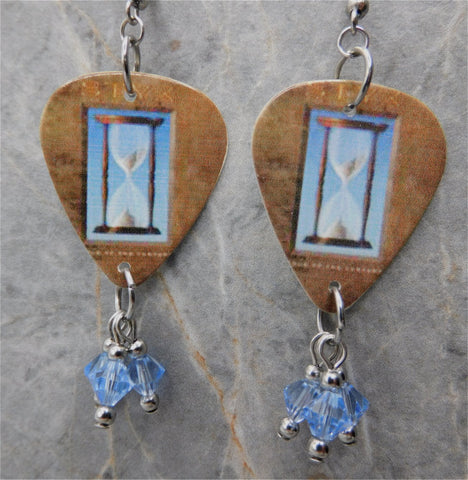 Styx Edge of the Century Guitar Pick Earrings with Blue Swarovski Crystal Dangles