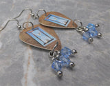 Styx Edge of the Century Guitar Pick Earrings with Blue Swarovski Crystal Dangles