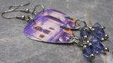 Styx Brave New World Guitar Pick Earrings with Purple Swarovski Crystal Dangles