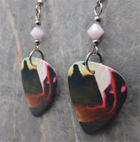 Styx Cornerstone Guitar Pick Earrings with Rose Alabaster Swarovski Crystals