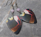 Styx Cornerstone Guitar Pick Earrings with Rose Alabaster Swarovski Crystals