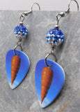 Styx Cyclorama Guitar Pick Earrings with Blue to White Ombre Pave Beads