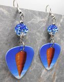 Styx Cyclorama Guitar Pick Earrings with Blue to White Ombre Pave Beads