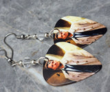 Supernatural Castiel Guitar Pick Earrings with Clear Swarovski Crystals