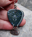 Horoscope Astrological Sign Taurus Guitar Pick Earrings with Laser Cut Horoscope Charms