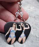 Taylor Swift On Stage Guitar Pick Earrings with Clear AB Swarovski Crystals