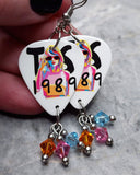 Taylor Swift 1989 Guitar Pick Earrings with Swarovski Crystal Dangles