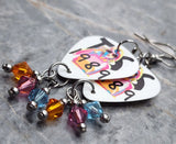 Taylor Swift 1989 Guitar Pick Earrings with Swarovski Crystal Dangles