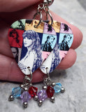 Taylor Swift The Eras Tour Guitar Pick Earrings with Swarovski Crystal Dangles