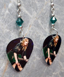 Taylor Swift Guitar Pick Earrings with Emerald Green Swarovski Crystals