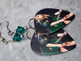 Taylor Swift Guitar Pick Earrings with Emerald Green Swarovski Crystals